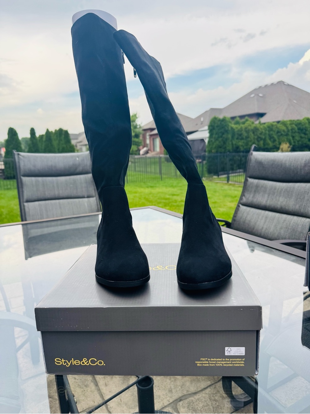 Style & Co. Black Over-the-Knee Suede-Look Boots